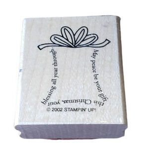 Stampin Up Present May Peace Be Your Gift This Christmas Holiday Rubber Stamp